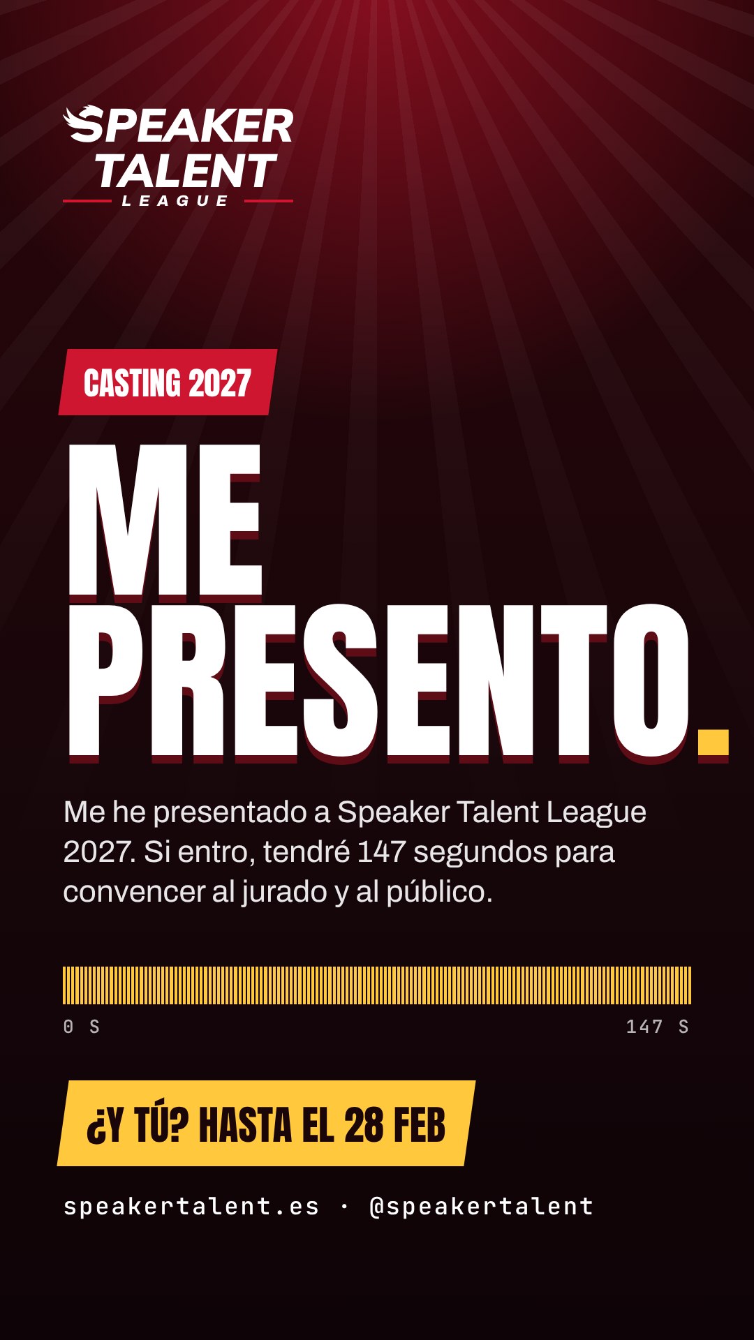 Story «Me presento a Speaker Talent 2027»